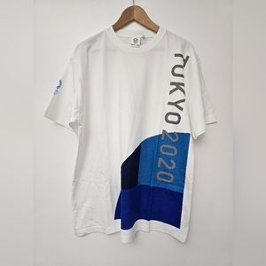 Original Vintage Tokyo Olimpics Short Sleeve Tee, Color White and Blue, Size XL